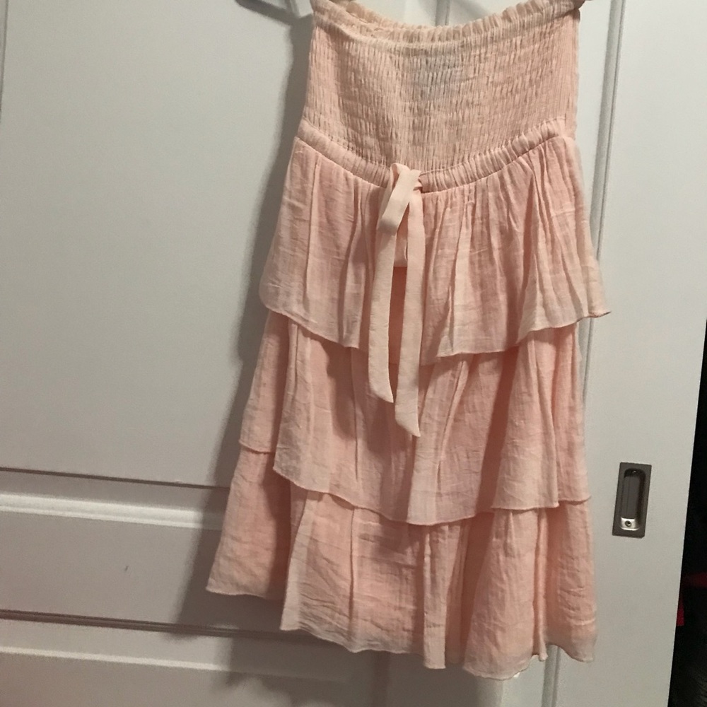 Pink Strapless Layered Dress